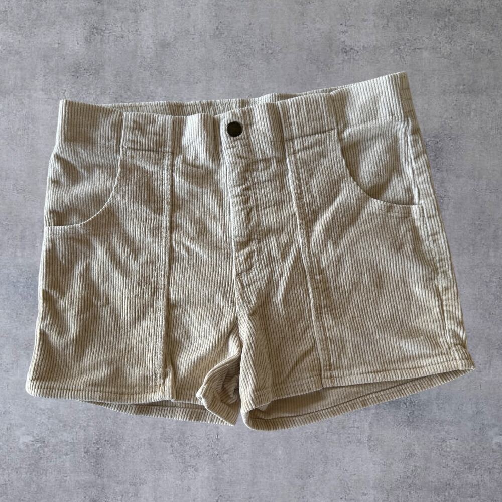 Hammies Original Corduroy Shorts Men 32 Cream White Retro 70s Surf Skate Stretch